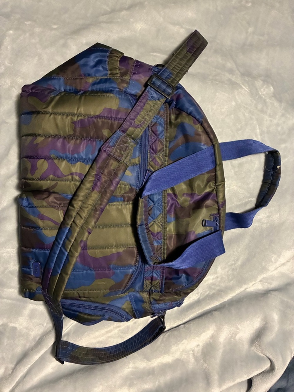 lug Camouflage Travel Duffel in Blue and Green